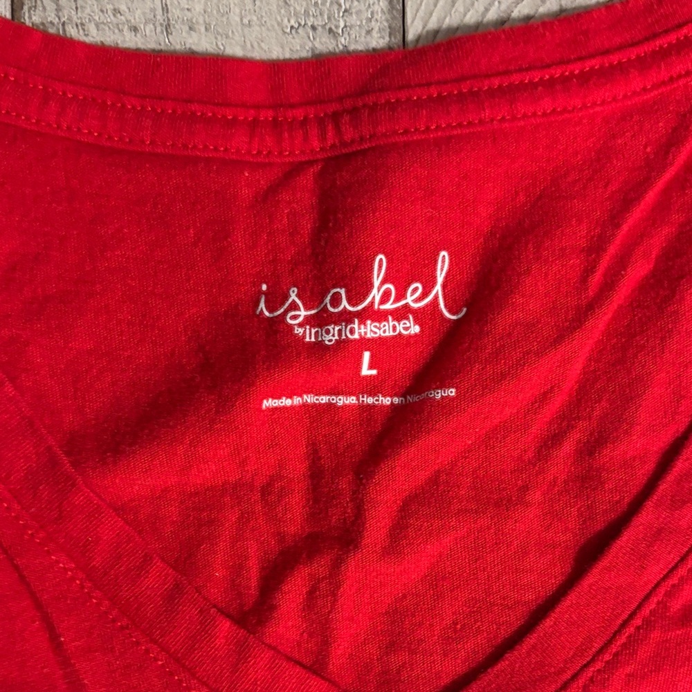 Red V-Neck Maternity Tee - Picture 2 of 3